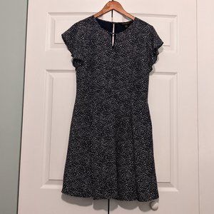 Banana Republic Fit and Flare Blue Polkadot dress - Size 8